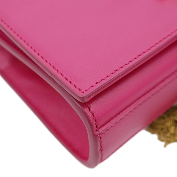 YVES SAINT LAURENT Kate Tassel Small Pebbled Leather Chain Crossbody Bag Pink