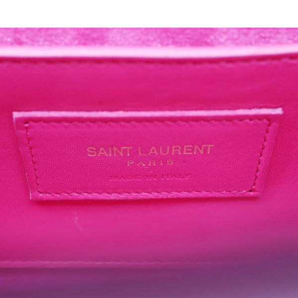 YVES SAINT LAURENT Kate Tassel Small Pebbled Leather Chain Crossbody Bag Pink
