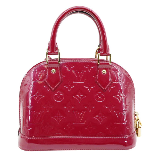 LOUIS VUITTON Alma BB Monogram Vernis Satchel Bag Red