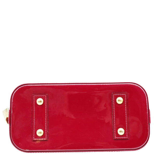 LOUIS VUITTON Alma BB Monogram Vernis Satchel Bag Red