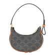 CELINE Ava Triomphe Canvas Calfskin Shoulder Bag Tan