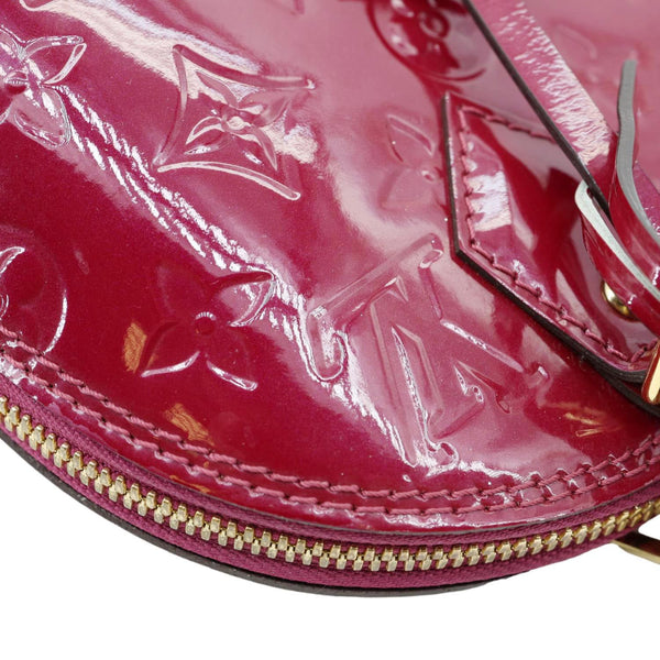 LOUIS VUITTON Alma BB Monogram Vernis Satchel Bag Red