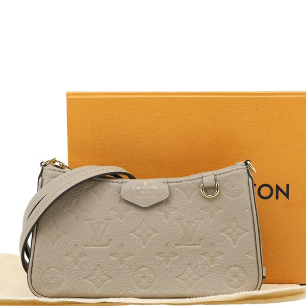 LOUIS VUITTON Easy Pouch On Strap Empreinte Leather Shoulder Bag Beige