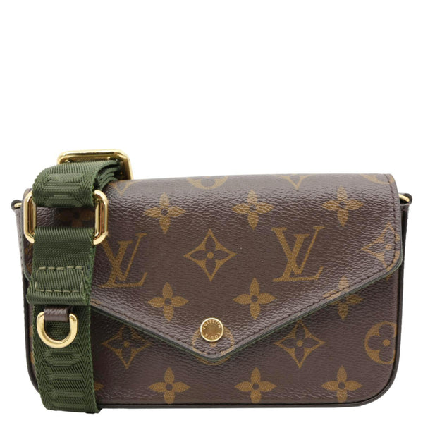 LOUIS VUITTON Felicie Strap & Go Monogram Canvas Shoulder Bag Kaki