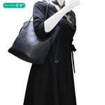 LOUIS VUITTON Neverfull MM Empreinte Leather Tote Shoulder Bag Black