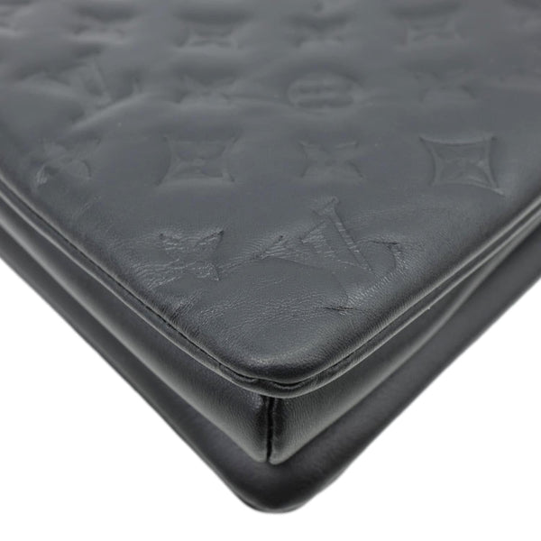 LOUIS VUITTON Coussin MM Monogram Embossed Shoulder Bag Black