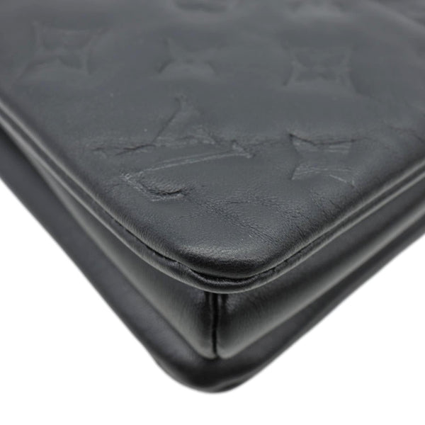 LOUIS VUITTON Coussin MM Monogram Embossed Shoulder Bag Black