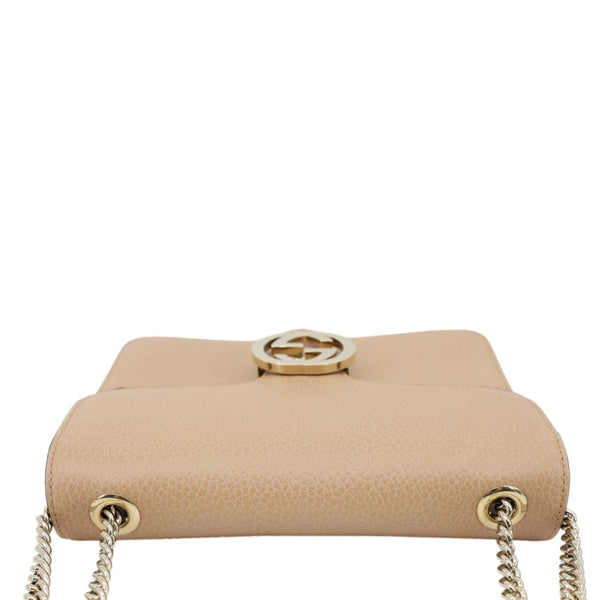 GUCCI Interlocking GG Small Dollar Calfskin Leather Crossbody Bag Beige 510304