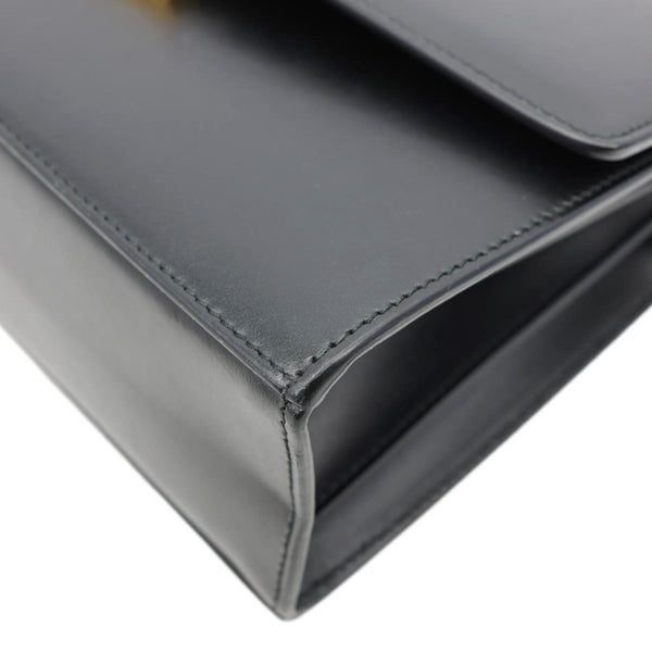 GUCCI Zumi Flap Small Grainy Leather Shoulder Bag Black 576388