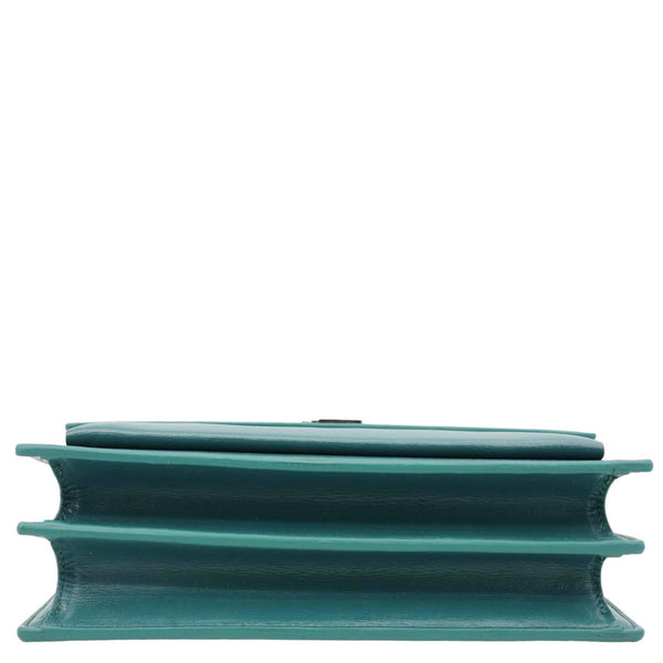 YVES SAINT LAURENT Monogram Sunset Medium Leather Satchel Crossbody Bag Green