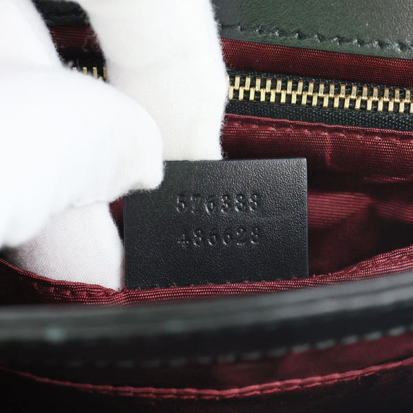 GUCCI Zumi Flap Small Grainy Leather Shoulder Bag Black 576388