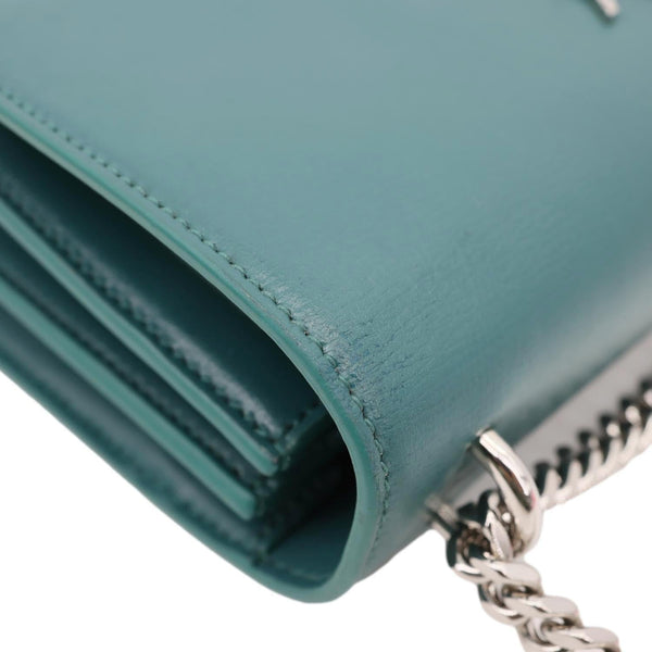 YVES SAINT LAURENT Monogram Sunset Medium Leather Satchel Crossbody Bag Green