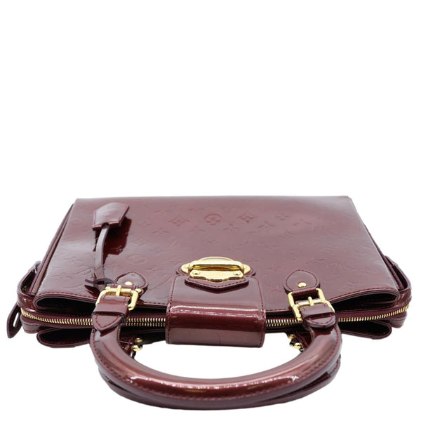 LOUIS VUITTON Melrose Avenue Monogram Vernis Leather Satchel Bag Rouge Fauviste