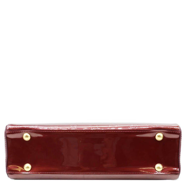 LOUIS VUITTON Melrose Avenue Monogram Vernis Leather Satchel Bag Rouge Fauviste