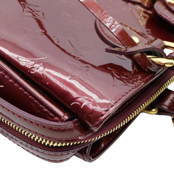 LOUIS VUITTON Melrose Avenue Monogram Vernis Leather Satchel Bag Rouge Fauviste