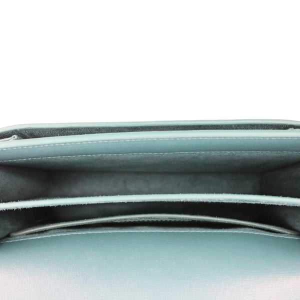 YVES SAINT LAURENT Monogram Sunset Medium Leather Satchel Crossbody Bag Green