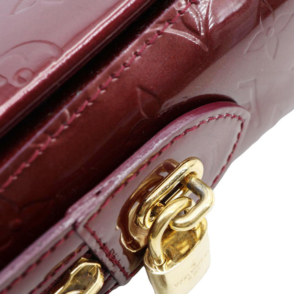 LOUIS VUITTON Melrose Avenue Monogram Vernis Leather Satchel Bag Rouge Fauviste