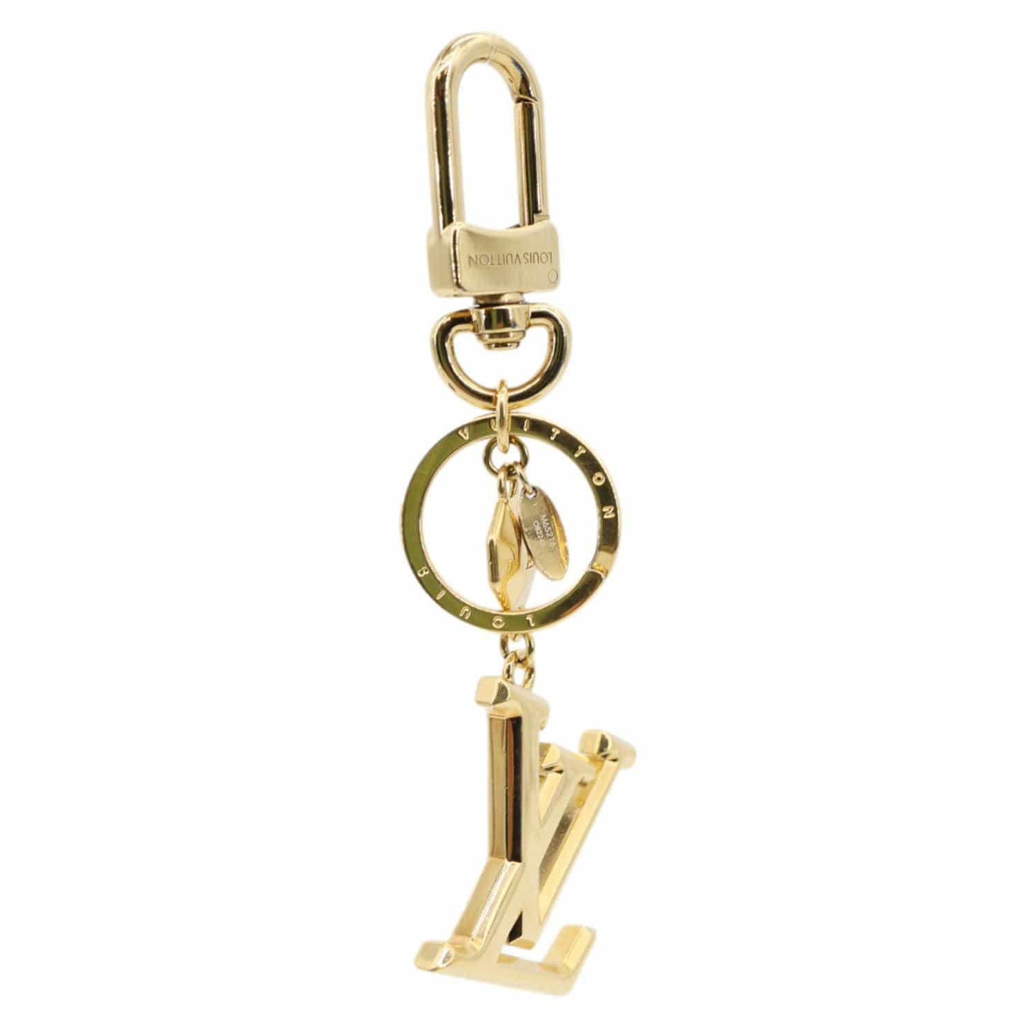LOUIS VUITTON LV Initiales Key Holder Bag Charm Gold