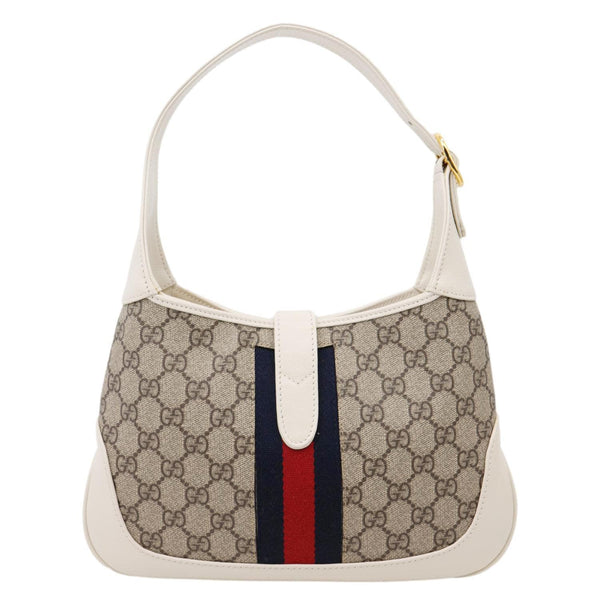 GUCCI Jackie 1961 Medium GG Supreme Canvas Hobo Bag White 636706