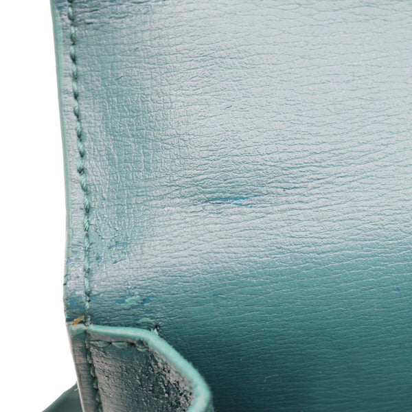 YVES SAINT LAURENT Monogram Sunset Medium Leather Satchel Crossbody Bag Green