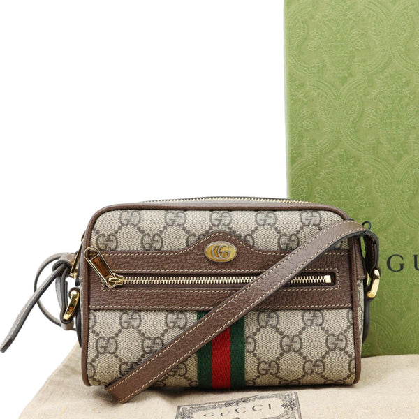 GUCCI Ophidia Mini GG Supreme Crossbody Bag Beige 517350