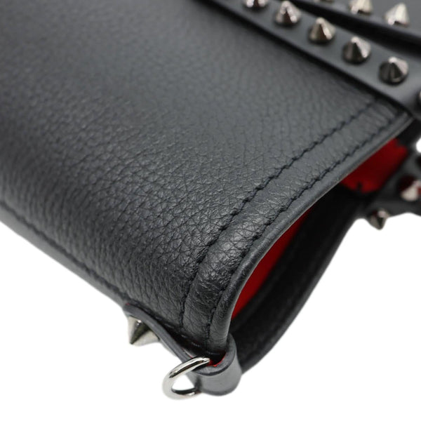 CHRISTIAN LOUBOUTIN Cabata Spikes Mini East West Calf Leather Tote Bag Black