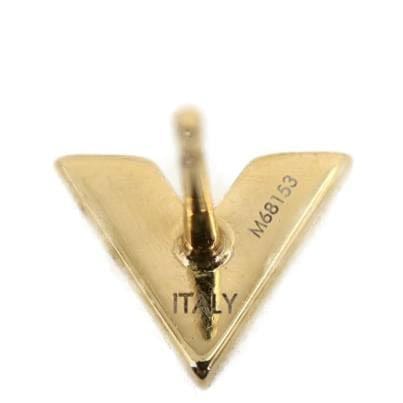 LOUIS VUITTON V Stud Essential Metal Earrings Gold