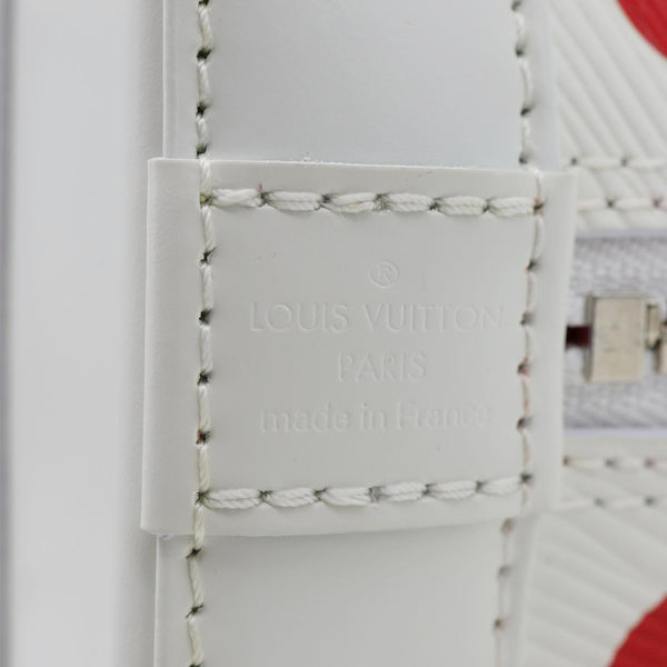 LOUIS VUITTON x YK Alma BB Infinity Dots Epi Leather Satchel Crossbody Bag White