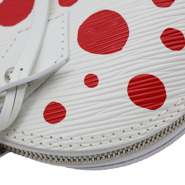 LOUIS VUITTON x YK Alma BB Infinity Dots Epi Leather Satchel Crossbody Bag White