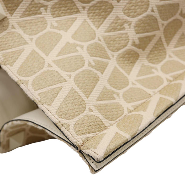VALENTINO VLogo Signature Medium Toile Iconographe Tote Bag Off White