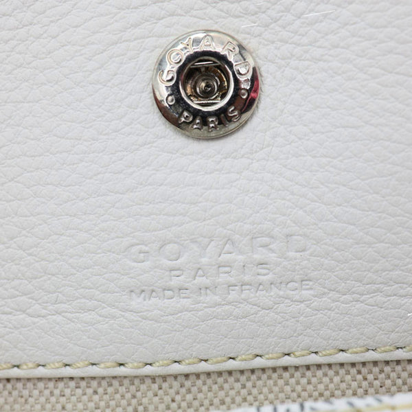 GOYARD Saint Louis GM Chevron Print Canvas Tote Bag White