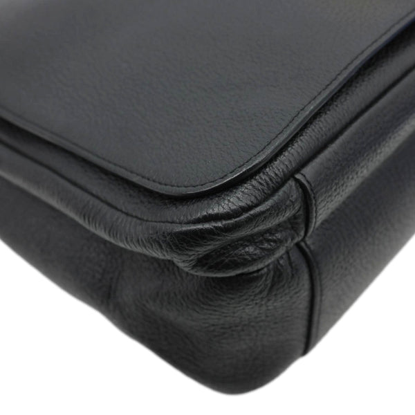 VERSACE Medusa Head Leather Messenger Bag Black