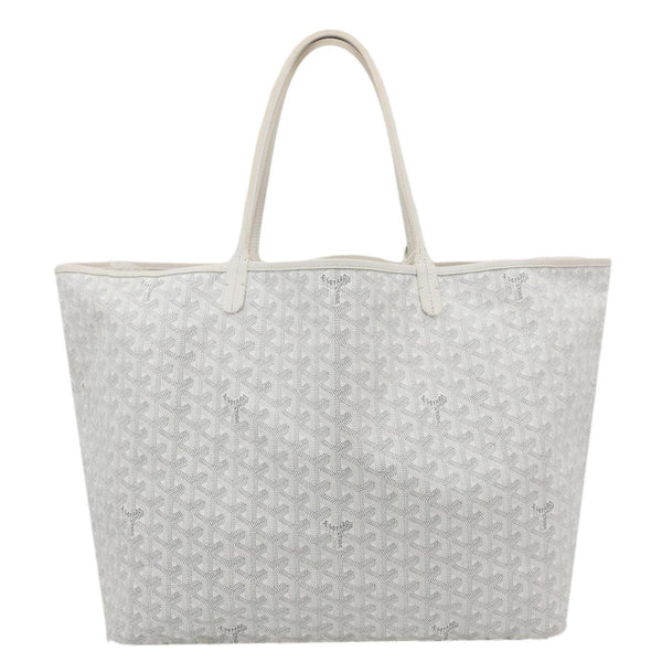 GOYARD Saint Louis GM Chevron Print Canvas Tote Bag White