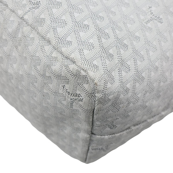 GOYARD Saint Louis GM Chevron Print Canvas Tote Bag White
