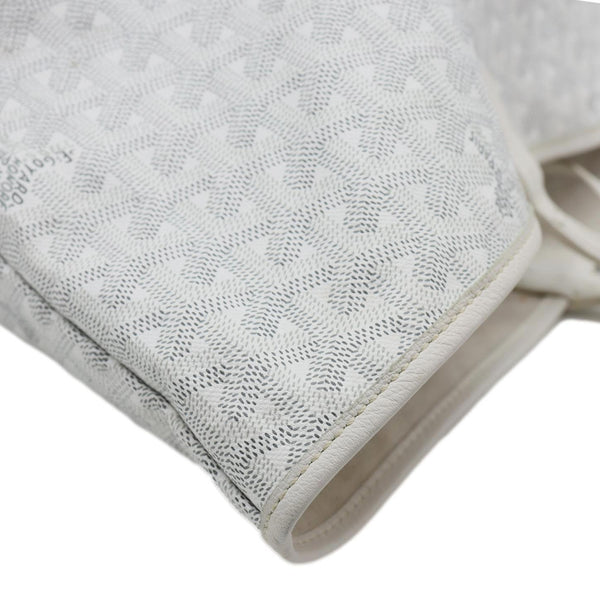 GOYARD Saint Louis GM Chevron Print Canvas Tote Bag White