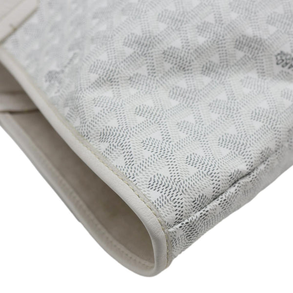 GOYARD Saint Louis GM Chevron Print Canvas Tote Bag White