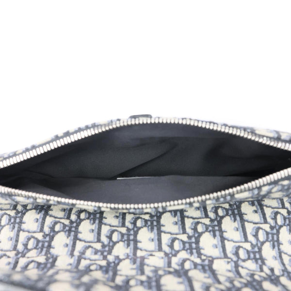 CHRISTIAN DIOR Saddle Oblique Jacquard Crossbody Bag Grey