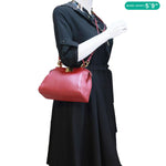 FENDI Peekaboo Nappa Leather Top Handle Crossbody Bag Red