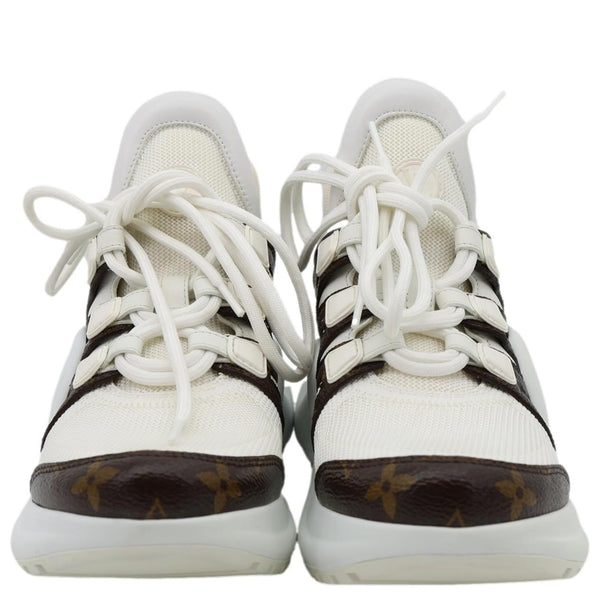 LOUIS VUITTON Archlight Mesh and Monogram Sneakers White Size 36.5