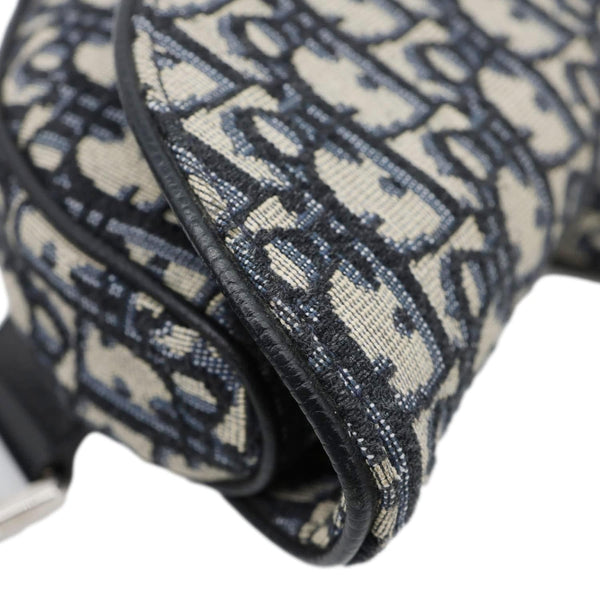 CHRISTIAN DIOR Saddle Oblique Jacquard Crossbody Bag Grey
