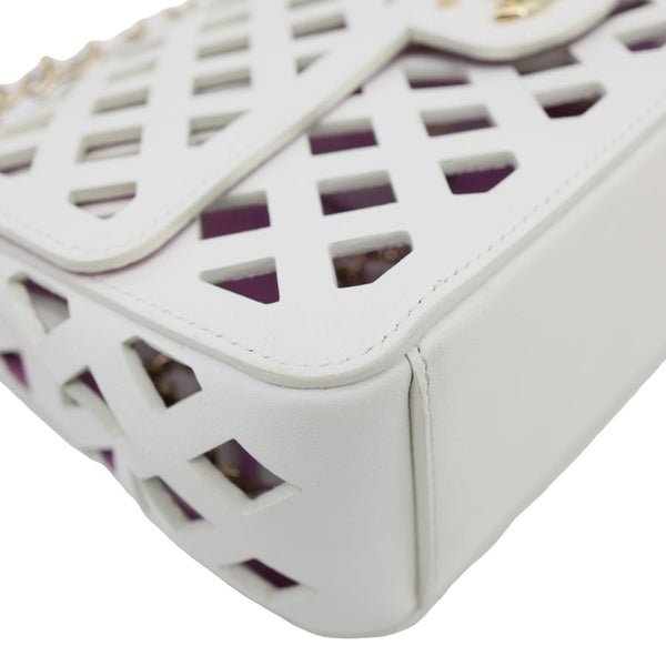 CHANEL See Through Flap Small Lambskin Leather Shoulder Bag White