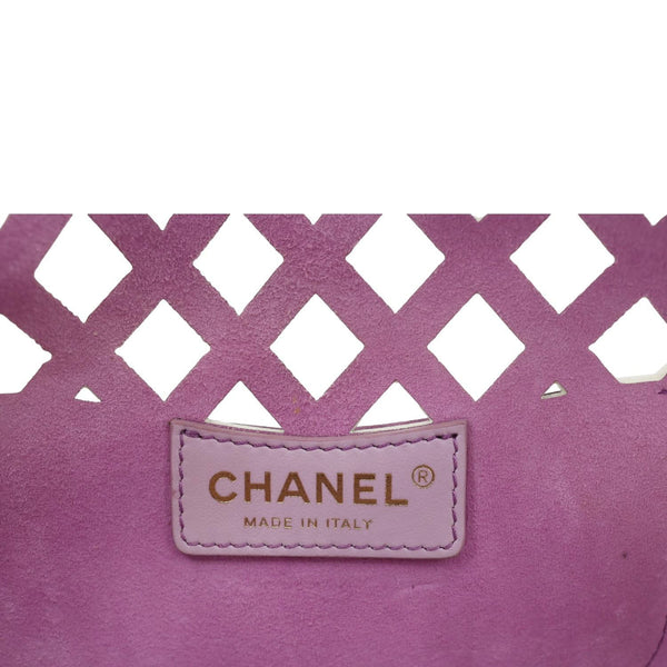 CHANEL See Through Flap Small Lambskin Leather Shoulder Bag White