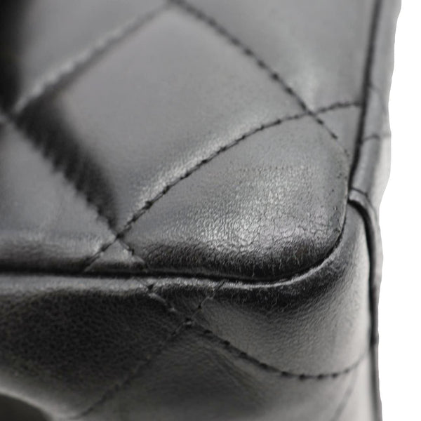 CHANEL Maxi Classic Double Flap Calfskin Leather Shoulder Bag Black