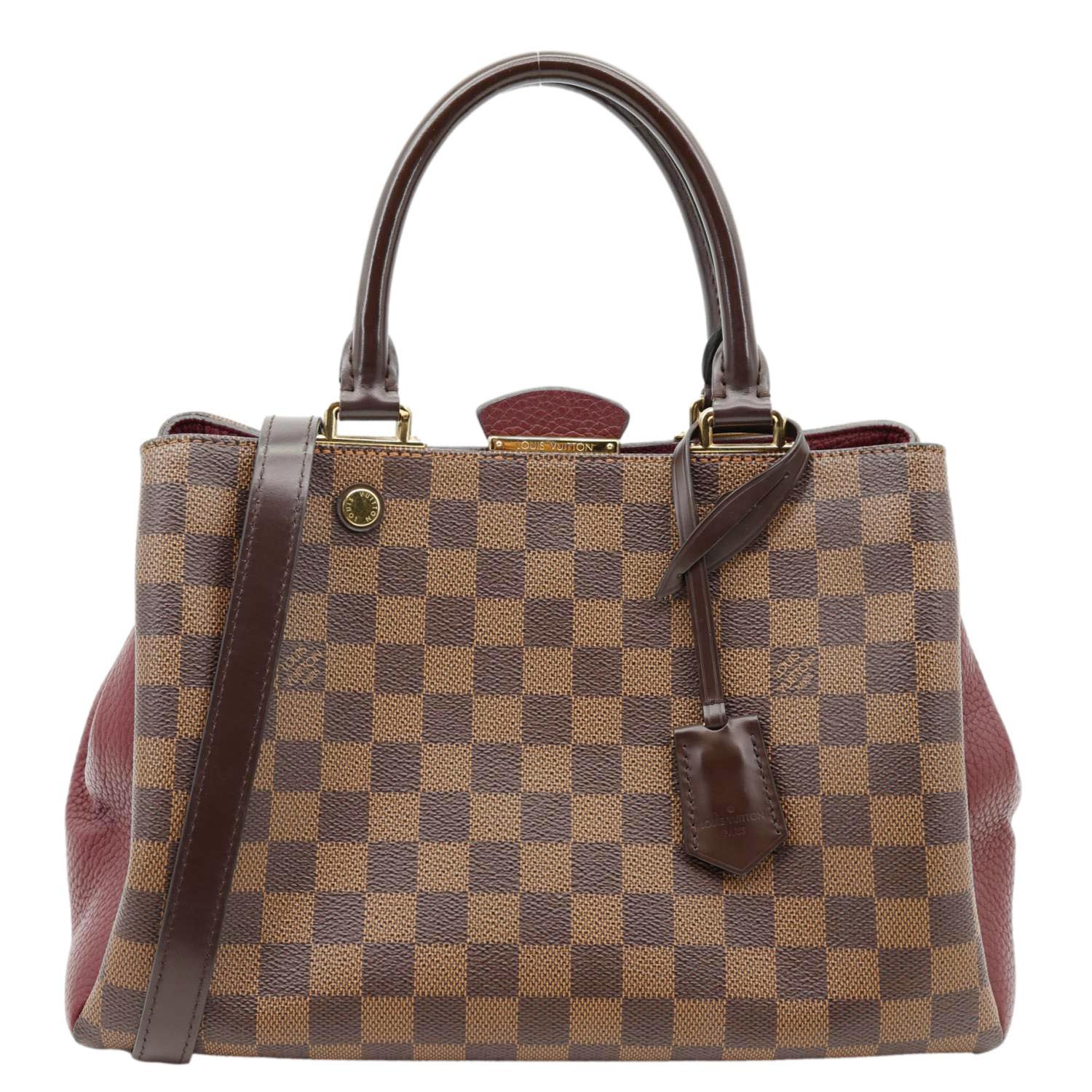 LOUIS VUITTON Brittany Damier Ebene Shoulder Bag Bordeaux