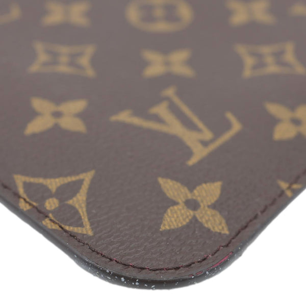LOUIS VUITTON Neverfull Monogram Canvas Pochette Wristlet Brown