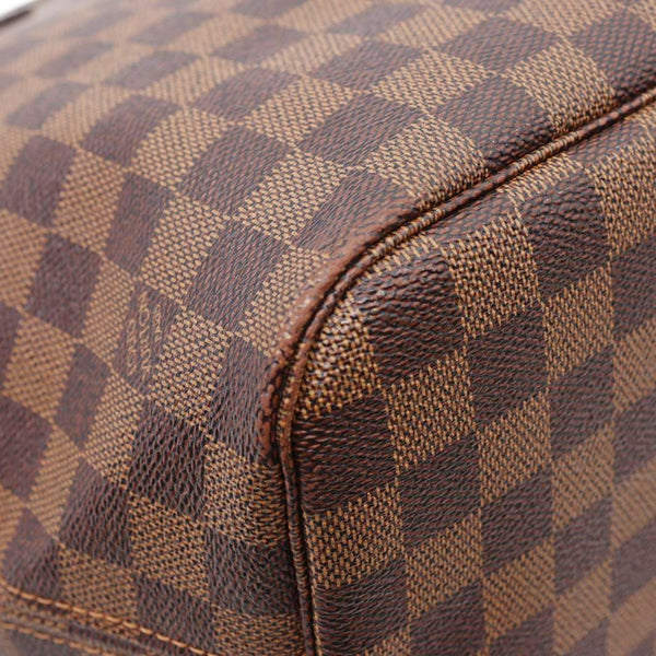 LOUIS VUITTON Neverfull MM Damier Ebene Shoulder Bag Brown