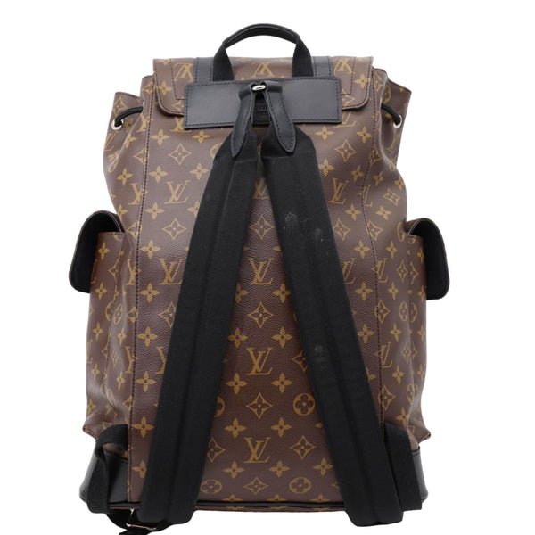 LOUIS VUITTON Christopher Monogram Macassar Canvas Backpack Bag Brown