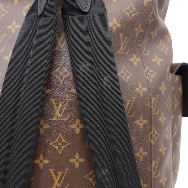 LOUIS VUITTON Christopher Monogram Macassar Canvas Backpack Bag Brown