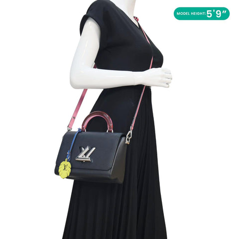 LOUIS VUITTON Twist Short Handle Epi Leather Crossbody Bag Black