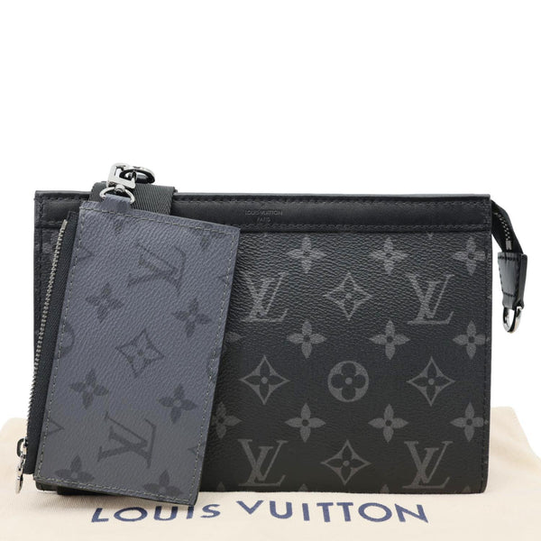 LOUIS VUITTON Gaston Wearable Monogram Eclipse Reverse Crossbody Bag Gray